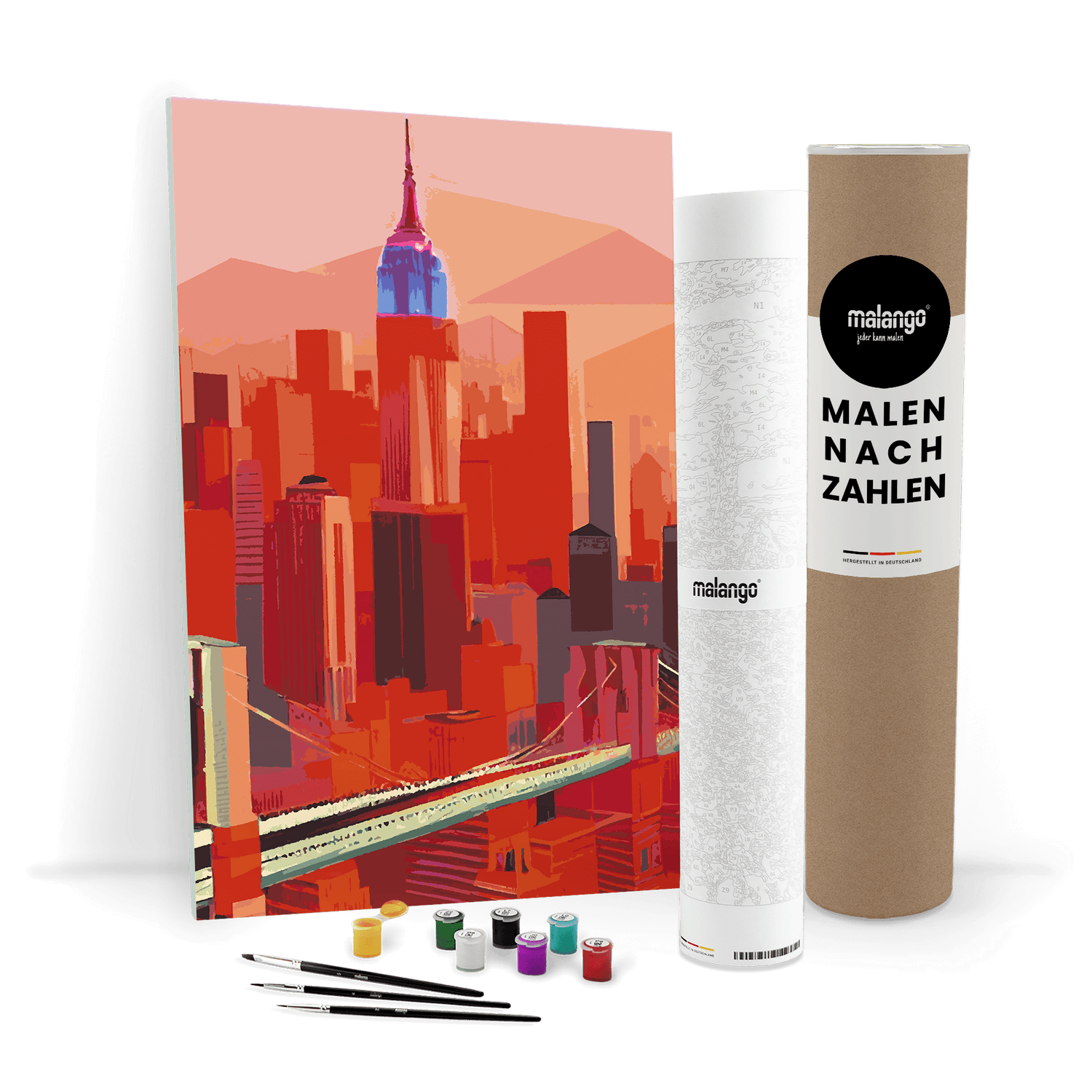 Malen nach Zahlen - New York red Skyline von malango