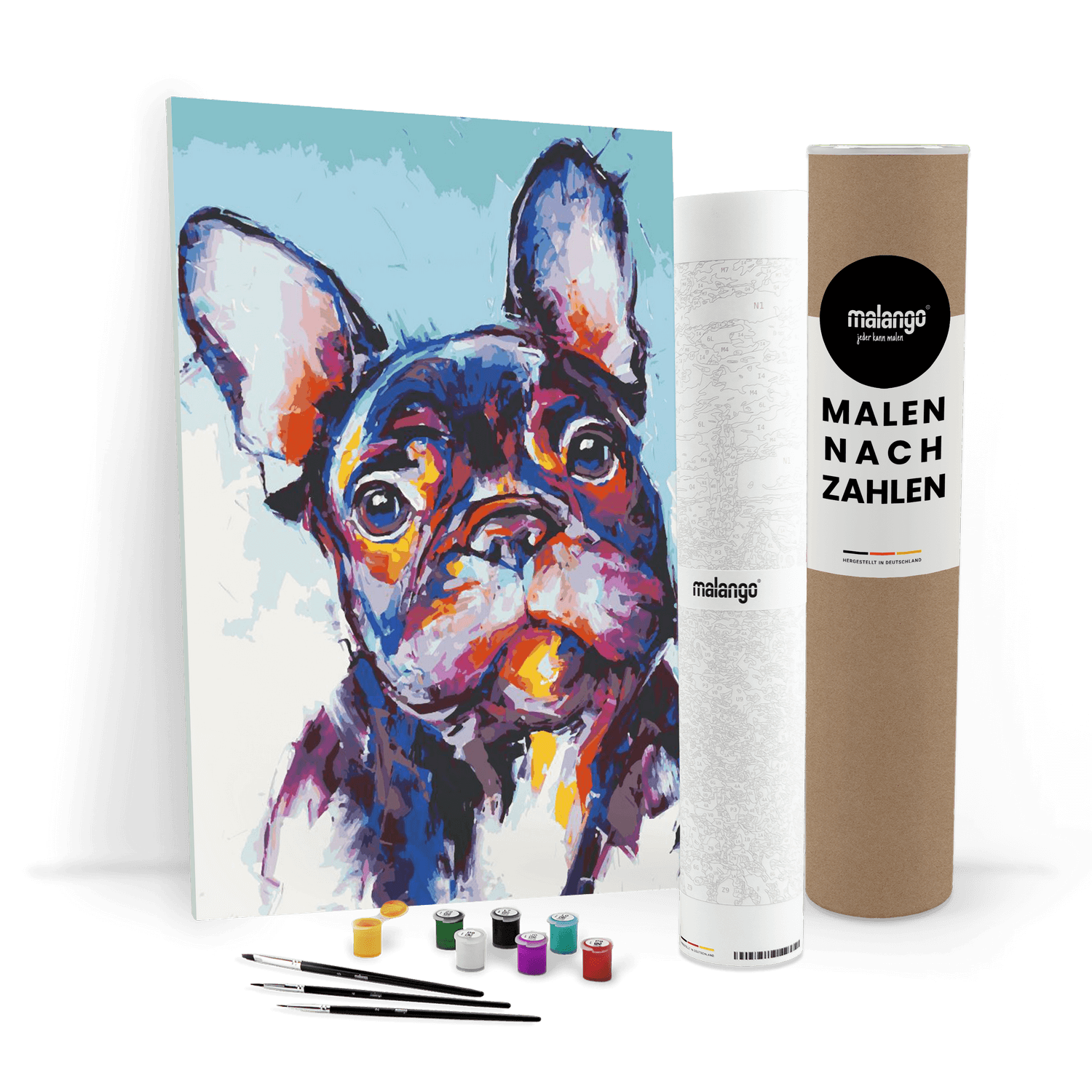 Malen nach Zahlen - französische Bulldogge farbenfroh von malango