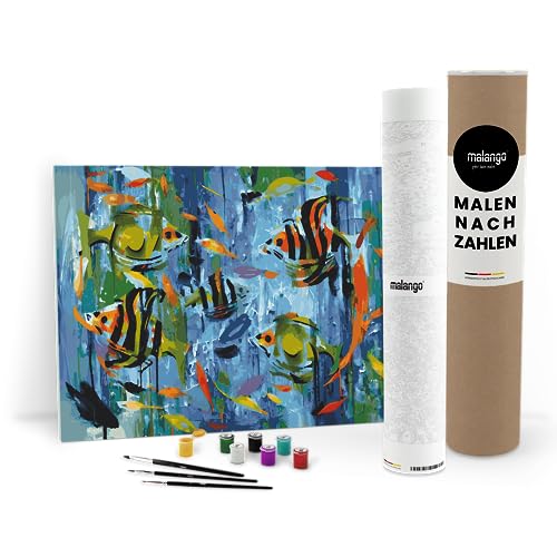 malango Malen nach Zahlen Erwachsene - Fische im Aquarium 60 x 40 cm Verschiedene Größen Premium-Malset mit Rahmen, Hergestellt in unserer Produktion in Deutschland, Kreative malango Malen nach Zahlen Erwachsene - Fische im Aquarium 60 x 40 cm Verschiedene Größen Premium-Malset mit Rahmen, Hergestellt in unserer Produktion in Deutschland, Kreative von malango