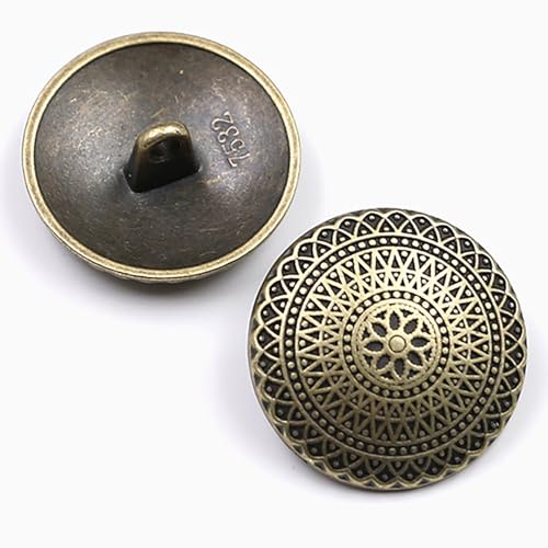 10 Stück Metallschaft Kreis Blumenmuster Runde Vintage Knöpfe Handwerk für DIY Nähen Kleidung Dekor 10 Stück Metallschaft Kreis Blumenmuster Runde Vintage Knöpfe Handwerk für DIY Nähen Kleidung Dekor von malianna