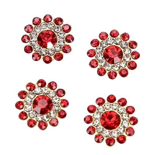 5 Stück 14 mm Sonnenblumen-förmige Strass-Knöpfe Kristallglas-Stein-Knöpfe für Kleidung, Dekoration, Nähknöpfe, Bekleidung, DIY-Zubehör von malianna