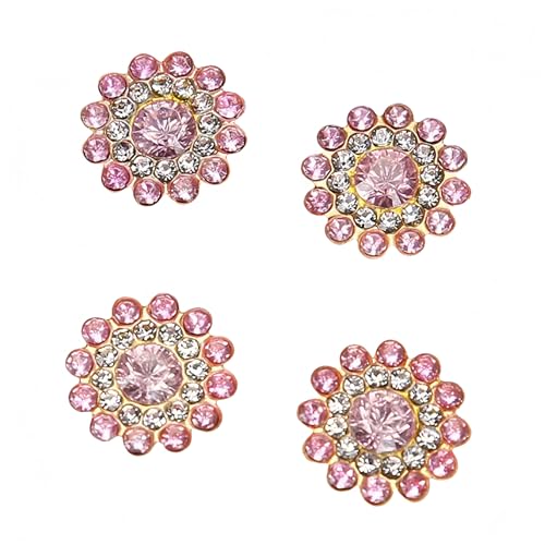 5 Stück 14 mm Sonnenblumen-förmige Strass-Knöpfe Kristallglas-Stein-Knöpfe für Kleidung, Dekoration, Nähknöpfe, Bekleidung, DIY-Zubehör von malianna