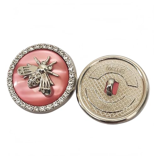 Honigbienenen-Knöpfe aus Metall, rund, zum Nähen, Basteln, Schmuckherstellung, Silber-Rosa, 25 mm, 5 Stück Honigbienenen-Knöpfe aus Metall, rund, zum Nähen, Basteln, Schmuckherstellung, Silber-Rosa, 25 mm, 5 Stück von malianna