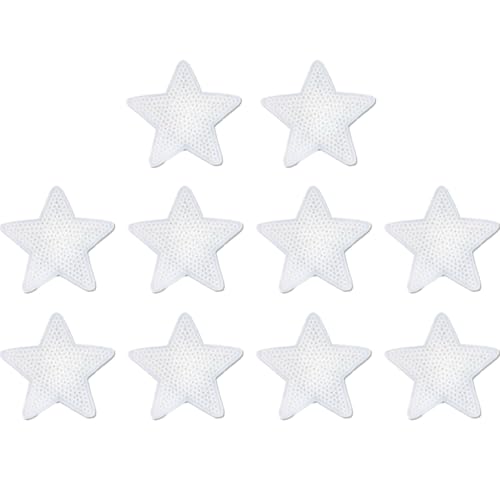 10 x 7,6 cm Pailletten-Stern-Aufnäher zum Aufbügeln mit Glitzersternen, zum Aufbügeln auf Mützen, Kleidung, Rucksäcken, Kleid, Hosen, Jeans (weiß) von mancyz