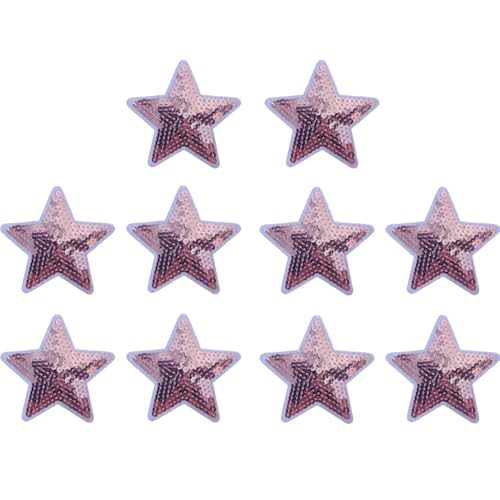 10 x 7,6 cm Pailletten-Stern-Flicken zum Aufbügeln, Glitzersterne, zum Aufbügeln auf Sternen, für Hüte, Kleidung, Rucksäcke, Kleider, Hosen, Jeans (Lavendel) von mancyz