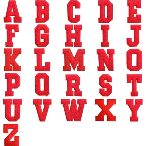 Mancyz Chenille Varsity Buchstaben Patches, 26 rote Buchstaben A-Z, zum Aufbügeln oder Aufnähen für Handwerk, Kleidung, Hüte, Taschen, Schuhe, bestickte Reparatur Mancyz Chenille Varsity Buchstaben Patches, 26 rote Buchstaben A-Z, zum Aufbügeln oder Aufnähen für Handwerk, Kleidung, Hüte, Taschen, Schuhe, bestickte Reparatur von mancyz