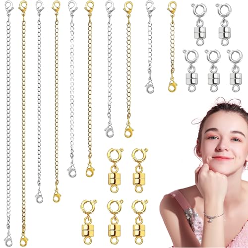 manhegari Halskettenverlängerung | Magnetverschluss 20 Stück Kettenverschlüsse | Bastelzubehör Für Armbandherstellung Kettenersatz Reparatur Fußkette Choker Halskette Layering Alltag manhegari Halskettenverlängerung | Magnetverschluss 20 Stück Kettenverschlüsse | Bastelzubehör Für Armbandherstellung Kettenersatz Reparatur Fußkette Choker Halskette Layering Alltag von manhegari