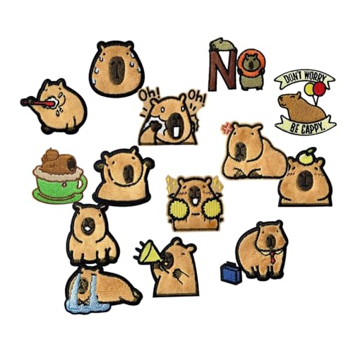 manhegari Tier Stickerei Aufnäher - Kleidung Patch Capybara Form,Niedliche Applikationen 14 Teile für Mützen Jacken Rucksäcke Jugendliche Studenten Tierliebhaber Modedesigner manhegari Tier Stickerei Aufnäher - Kleidung Patch Capybara Form,Niedliche Applikationen 14 Teile für Mützen Jacken Rucksäcke Jugendliche Studenten Tierliebhaber Modedesigner von manhegari