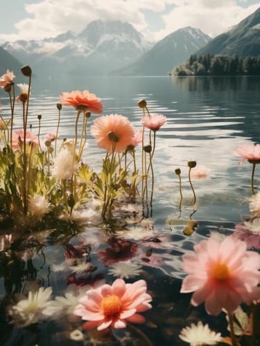 mantianhome Einfaches Kreuzstich-Set – Blumen im Wasser – Einfaches Sticken für Anfänger – Bedruckter Stoff – 11CT DIY, fortgeschrittenes handgefertigtes Stickset,40X50CM mantianhome Einfaches Kreuzstich-Set – Blumen im Wasser – Einfaches Sticken für Anfänger – Bedruckter Stoff – 11CT DIY, fortgeschrittenes handgefertigtes Stickset,40X50CM von mantianhome
