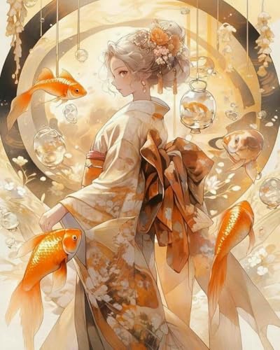 mantianhome Geschnitztes Kreuzstich-Set, Goldfisch-Kimono-Mädchen,bedrucktes Kreuzstich-Set für Anfänger, 11 CT, DIY, fortgeschrittenes handgefertigtes Stickset für,40X50CM mantianhome Geschnitztes Kreuzstich-Set, Goldfisch-Kimono-Mädchen,bedrucktes Kreuzstich-Set für Anfänger, 11 CT, DIY, fortgeschrittenes handgefertigtes Stickset für,40X50CM von mantianhome