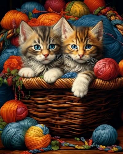 mantianhome Gestempeltes Kreuzstich-Set, Garnknäuel, Katze, beliebtes Muster, Druck, Kreuzstich-Set, Anfänger, 11 CT, DIY, fortgeschrittene handgefertigte Heimdekoration,40X50CM mantianhome Gestempeltes Kreuzstich-Set, Garnknäuel, Katze, beliebtes Muster, Druck, Kreuzstich-Set, Anfänger, 11 CT, DIY, fortgeschrittene handgefertigte Heimdekoration,40X50CM von mantianhome