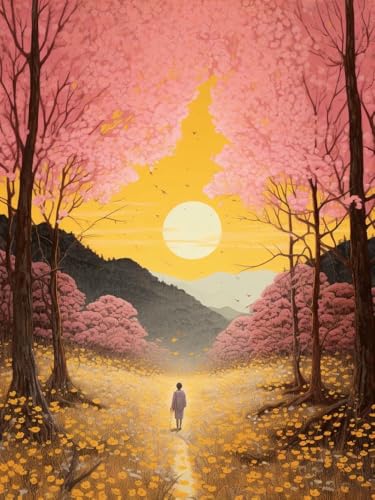 mantianhome Kreuzstich-Malset „Frühlingslandschaft“, 11-fädiges Kreuzstich-Dekor, Stickarbeiten, DIY, fortgeschrittenes handgefertigtes Stickset,40X50CM von mantianhome
