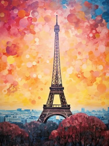 mantianhome Kreuzstich-Malset mit Eiffelturm-Ansichtsmuster, 11CT Kreuzstich-Dekoration, Stickarbeiten, DIY, fortgeschrittenes handgefertigtes Stickset,40X50CM von mantianhome