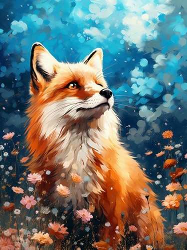 mantianhome Kreuzstich-Malset mit Fuchs-Blumen-Muster, 11-fädiges Kreuzstich-Dekor, Stickarbeiten, DIY, fortgeschrittenes handgefertigtes Stickset,40X50CM mantianhome Kreuzstich-Malset mit Fuchs-Blumen-Muster, 11-fädiges Kreuzstich-Dekor, Stickarbeiten, DIY, fortgeschrittenes handgefertigtes Stickset,40X50CM von mantianhome