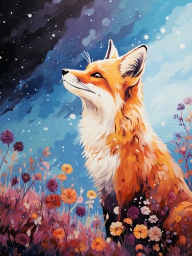 mantianhome Kreuzstich-Malset mit Fuchs-Blumen-Muster, 11-fädiges Kreuzstich-Dekor, Stickarbeiten, DIY, fortgeschrittenes handgefertigtes Stickset,40X50CM mantianhome Kreuzstich-Malset mit Fuchs-Blumen-Muster, 11-fädiges Kreuzstich-Dekor, Stickarbeiten, DIY, fortgeschrittenes handgefertigtes Stickset,40X50CM von mantianhome