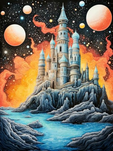 mantianhome Kreuzstich-Malset mit Schloss unter dem Mondmuster, 11CT Kreuzstich-Dekor, Stickarbeiten, DIY, fortgeschrittenes handgefertigtes Stickset,40X50CM mantianhome Kreuzstich-Malset mit Schloss unter dem Mondmuster, 11CT Kreuzstich-Dekor, Stickarbeiten, DIY, fortgeschrittenes handgefertigtes Stickset,40X50CM von mantianhome