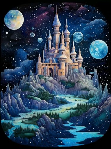 mantianhome Kreuzstich-Malset mit Schloss unter dem Mondmuster, 11CT Kreuzstich-Dekor, Stickarbeiten, DIY, fortgeschrittenes handgefertigtes Stickset,40X50CM mantianhome Kreuzstich-Malset mit Schloss unter dem Mondmuster, 11CT Kreuzstich-Dekor, Stickarbeiten, DIY, fortgeschrittenes handgefertigtes Stickset,40X50CM von mantianhome