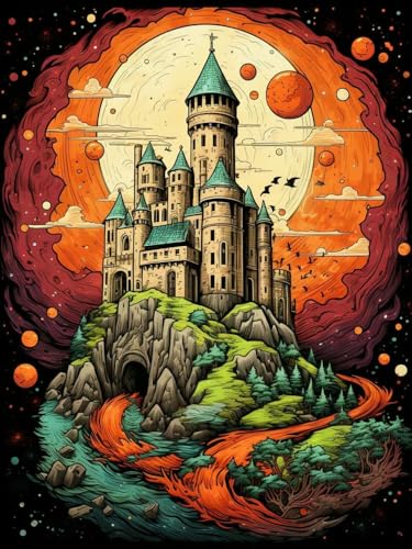 mantianhome Kreuzstich-Malset mit Schloss unter dem Mondmuster, 11CT Kreuzstich-Dekor, Stickarbeiten, DIY, fortgeschrittenes handgefertigtes Stickset,40X50CM mantianhome Kreuzstich-Malset mit Schloss unter dem Mondmuster, 11CT Kreuzstich-Dekor, Stickarbeiten, DIY, fortgeschrittenes handgefertigtes Stickset,40X50CM von mantianhome