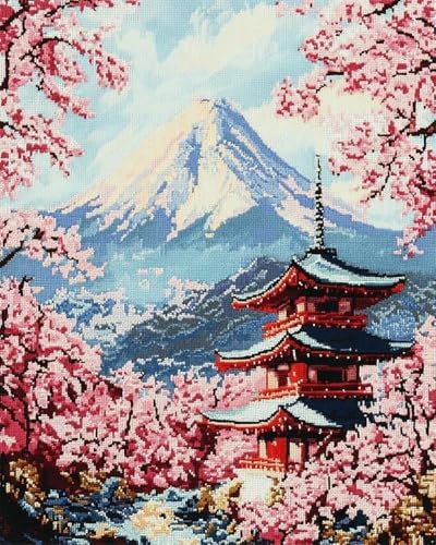 mantianhome Kreuzstich-Set „Schneebedeckter Berg Fuji“, Kirschblütenpark, 11CT Fun-Zählstempel, Kreuzstich-Stickerei, Nadelspitze, Handarbeitsset für Anfänger und Erwachsene, DIY,40X50CM mantianhome Kreuzstich-Set „Schneebedeckter Berg Fuji“, Kirschblütenpark, 11CT Fun-Zählstempel, Kreuzstich-Stickerei, Nadelspitze, Handarbeitsset für Anfänger und Erwachsene, DIY,40X50CM von mantianhome