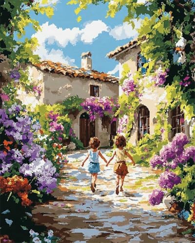 mantianhome Kreuzstich-Set mit Stempel „Country Garden“ für Anfänger, „Running Boy and Girl“, umfassendes Stickset-Sortiment für Erwachsene, 11CT-Stickmuster, Nadelspitze, DIY,40X50CM mantianhome Kreuzstich-Set mit Stempel „Country Garden“ für Anfänger, „Running Boy and Girl“, umfassendes Stickset-Sortiment für Erwachsene, 11CT-Stickmuster, Nadelspitze, DIY,40X50CM von mantianhome