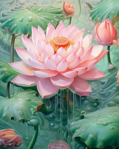 mantianhome Kreuzstich-Stickset, Wassertropfen-Lotus, 11 CT, handgefertigtes Set, DIY-Druckmuster, Dekoration, Heimdekoration für die Veranda, Heimdekoration,40X50CM mantianhome Kreuzstich-Stickset, Wassertropfen-Lotus, 11 CT, handgefertigtes Set, DIY-Druckmuster, Dekoration, Heimdekoration für die Veranda, Heimdekoration,40X50CM von mantianhome