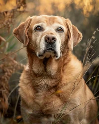 mantianhome Kreuzstich-Stickset Labrador Retriever 11CT Handgefertigtes Set DIY Druckmuster Dekoration Heimdekoration für Veranda Heimdekoration-40X50CM von mantianhome