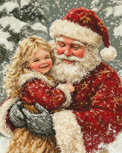 mantianhome Weihnachts-Kreuzstichset, Kreuzstich-Materialpaket mit Weihnachtsmann und Mädchen, dekoratives Stickset für das Wohnzimmer – 11 CT, DIY,40X50CM mantianhome Weihnachts-Kreuzstichset, Kreuzstich-Materialpaket mit Weihnachtsmann und Mädchen, dekoratives Stickset für das Wohnzimmer – 11 CT, DIY,40X50CM von mantianhome