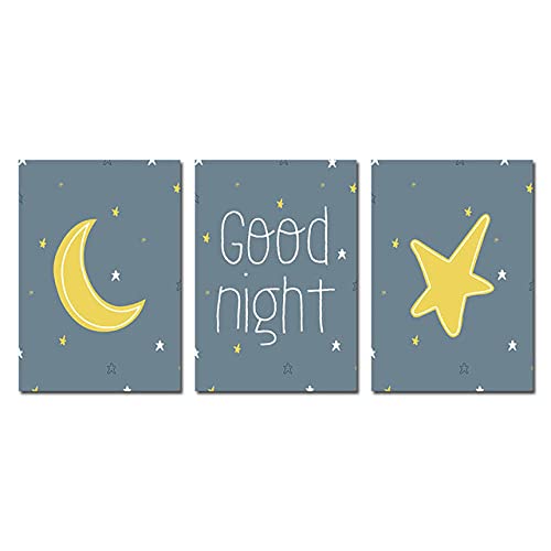 marca generica Kinder Poster Kindergarten Mond Sterne Gute Nacht Wandkunst Leinwanddruck Malerei Nordic Für Kinderzimmer Bild Baby Decor Ungerahmt-30x40cmx3 marca generica Kinder Poster Kindergarten Mond Sterne Gute Nacht Wandkunst Leinwanddruck Malerei Nordic Für Kinderzimmer Bild Baby Decor Ungerahmt-30x40cmx3 von marca generica