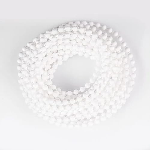 Mardom Rollokette 5 Lfm x 4,5 mm mit Kettenverbinder - Weiße Endloskette aus PVC - Verwendet für Doppelrollo, Minirollo und Verdunklungsrollo - Perlenkette aus Kunstoff von mardom HOME