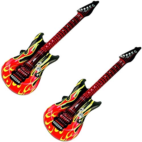 marion10020 Aufblasbare Luftgitarren Luftgitarre Air Luft Guitar, im Feuer-Design, 100 cm, 2er-Set von marion10020