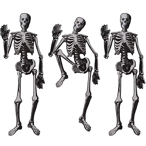 marion10020 Halloween-Deko Dekoration Helloween Grusel-Papier-Skelett, ca. 135 cm, zum Aufhängen, 3er-Set von marion10020
