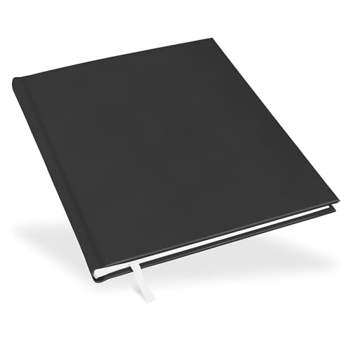 Marthiesens® Gedenkbuch in schwarz anthrazit | wattiertes Hardcover | Format 21 x 25 cm | 100 Seiten (50 Blatt) hochwertiges Papier | ohne Prägung von marthiesens