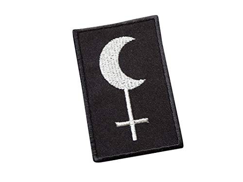 Lilith (Okkult, Satanisch, Lucifer, Satan, Dämon, Mond, Teufel, Black Metal, Death Magick, Blackmoon), 4 bestickte Aufnäher zum Aufbügeln von martynastradingofficial