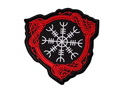 Wikinger-Runen Aegishjalmur, heidnisch, Folk, Wikinger, isländisch, Magie, Zaubersprüche, schwarzes Metall, Amon Amarth, Burzum, Walknut, Otyg bestickt, zum Aufbügeln Wikinger-Runen Aegishjalmur, heidnisch, Folk, Wikinger, isländisch, Magie, Zaubersprüche, schwarzes Metall, Amon Amarth, Burzum, Walknut, Otyg bestickt, zum Aufbügeln von martynastradingofficial
