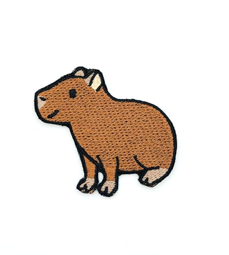 Capybara Patch Aufnäher – Abzeichen zum Aufnähen oder Aufbügeln – trendiges Modeaccessoire – einzigartiges dekoratives Logo für Jacken, Jeans und Taschen – Vintage – Bekleidung von martytradingOfficial