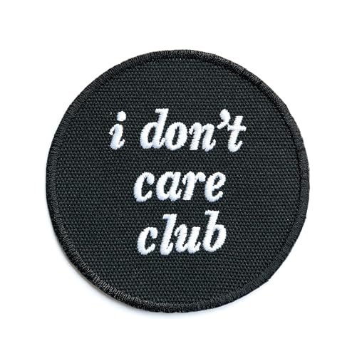 I Don't Care Club Patch Aufnäher – Abzeichen zum Aufnähen oder Aufbügeln – trendiges Modeaccessoire – einzigartiges dekoratives Logo für Jacken, Jeans und Taschen – Vintage – Bekleidung von martytradingOfficial