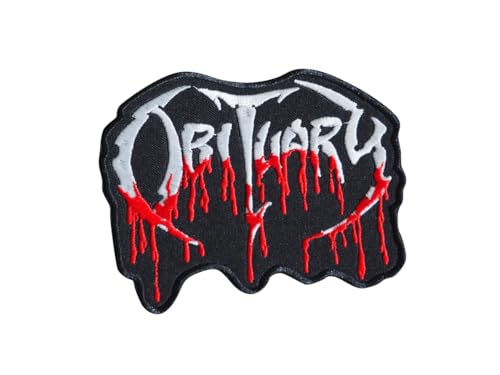 Obituary Patch Aufnäher – Abzeichen zum Aufnähen oder Aufbügeln – trendiges Modeaccessoire – einzigartiges dekoratives Logo für Jacken, Jeans und Taschen – Vintage – Bekleidung von martytradingOfficial