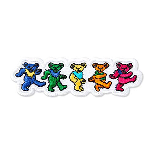 Aufnäher mit Aufschrift "Grateful Dancing Bears Music Rock Band", bestickt, zum Aufbügeln (9,9 x 3 cm) von martytradingofficial