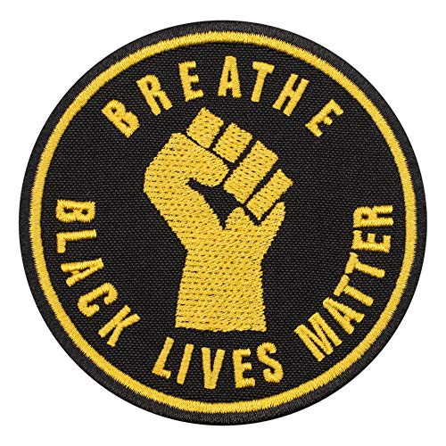 Black Lives Matter Aufnäher – BLM I Can't Breathe Emblem – Runde Logo-Aufnäher – bestickter Aufnäher zum Aufbügeln – Größe: 8,9 cm von martytradingofficial