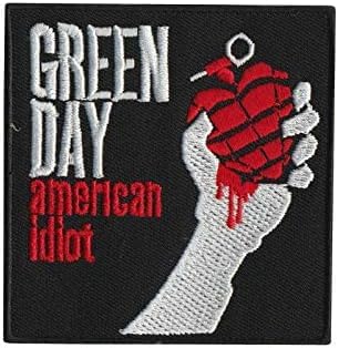 martytradingofficial Green Day American Idiot Aufnäher Besticktes Patch zum Aufbügeln Applique - Schwarz, 10cm, Polycotton, Album Cover Art (American Idiot), Musik, Iron-On von martytradingofficial