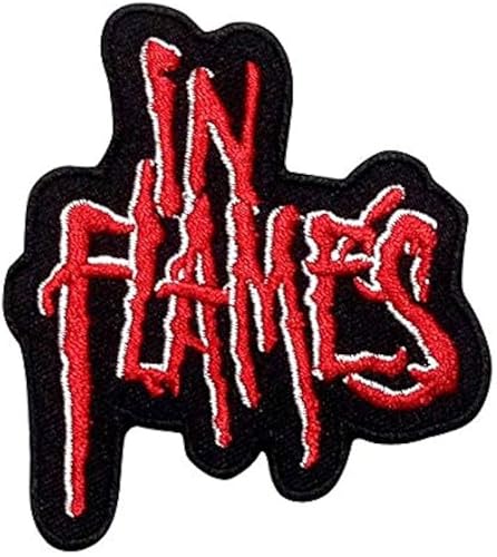 In Flames Heavy Metal Aufnäher Besticktes Patch zum Aufbügeln Applique Souvenir Zubehör von martytradingofficial