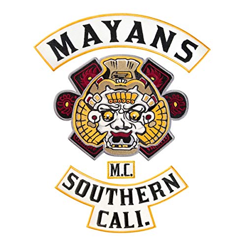 Mayans Großer Rückenaufnäher, Southern Cali M.C, besticktes California Biker's Gang Motorrad Club Emblem, zum Aufbügeln, 34,8 x 41,9 cm von martytradingofficial