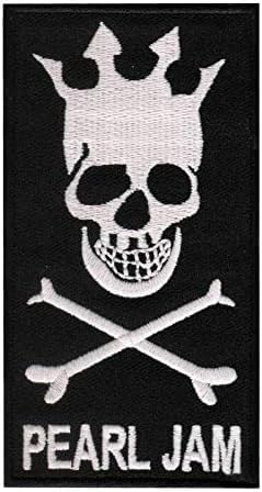 Pearl Jam Skrull Silver Aufnäher Besticktes Patch zum Aufbügeln Applique Pearl Jam Skrull Silver Aufnäher Besticktes Patch zum Aufbügeln Applique von martytradingofficial