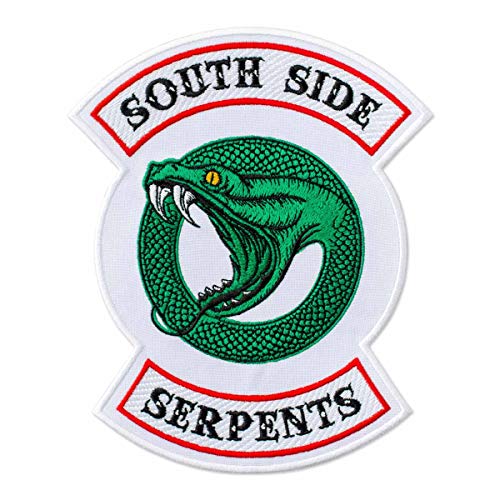 Riverdale Southside Serpents Biker Gang Logotype bestickter Aufnäher zum Aufbügeln (14,5 x 17,8 cm) von martytradingofficial