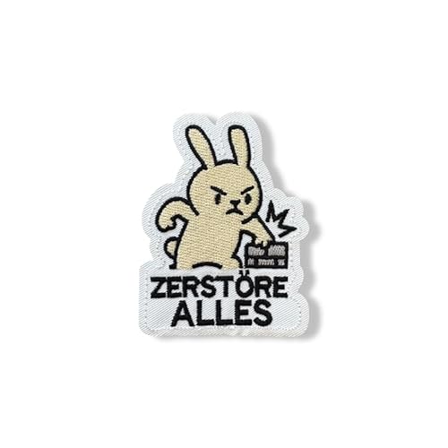 ZERSTÖRE ALLES – Wütender Hase Patch mit Klettverschluss von martytradingofficial