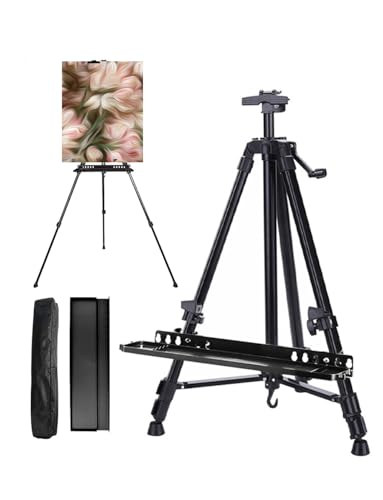 Robuster Staffelei-Ständer zum Malen, verstellbare Staffelei, 74,9 cm bis 160 cm, Aluminium-Kunststaffelei mit Pinselablage, Präsentationsständer, Schwarz Robuster Staffelei-Ständer zum Malen, verstellbare Staffelei, 74,9 cm bis 160 cm, Aluminium-Kunststaffelei mit Pinselablage, Präsentationsständer, Schwarz von maryeadecoor