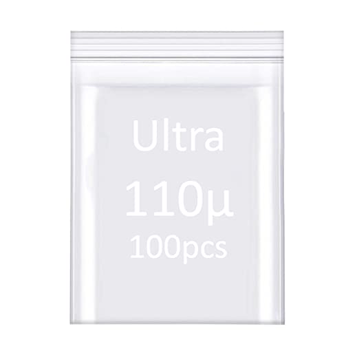 100 Stück – Ultra – 110µ – Beutel mit Reißverschluss, transparent, Kunststoff, 8 cm x 11 cm – 80 x 110 mm von masar