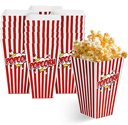 MATANA 50 Große Popcorntüten Retrostyle für Kinderpartys & Filmabende, Kindergeburtstag, Popcornmaschine, Übernachtungen, Kino, Partytüten - 17x9cm - Stabil & Einfach zu Falten MATANA 50 Große Popcorntüten Retrostyle für Kinderpartys & Filmabende, Kindergeburtstag, Popcornmaschine, Übernachtungen, Kino, Partytüten - 17x9cm - Stabil & Einfach zu Falten von MATANA