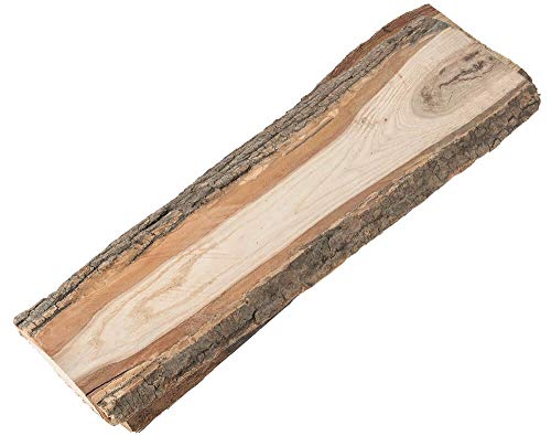 Eichenholz Schwartenbrett aus hochwertigem Echtholz Dekobrett - Naturprodukt für vielseitige DIY Projekte und rustikale Dekorationen - 1 Stk Holzbrett 50x16x2 cm von matches21 HOME & HOBBY