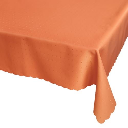 Tischdecke 110 x 160 cm für Küche & Esstisch in Orange - Waschbares Landhaus Tischtuch von matches21 HOME & HOBBY